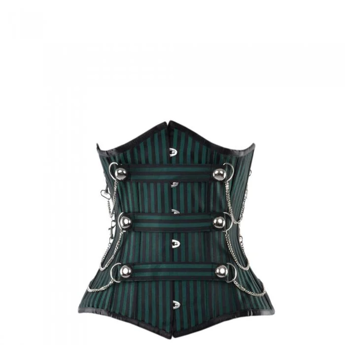 Polka - dot bustiers for a fun and retro appearanceMarshlee Black And Green Striped Underbust With Chains Polka - dot bustiers for a fun and retro appearanceMarshlee Black And Green Striped Underbust With Chains