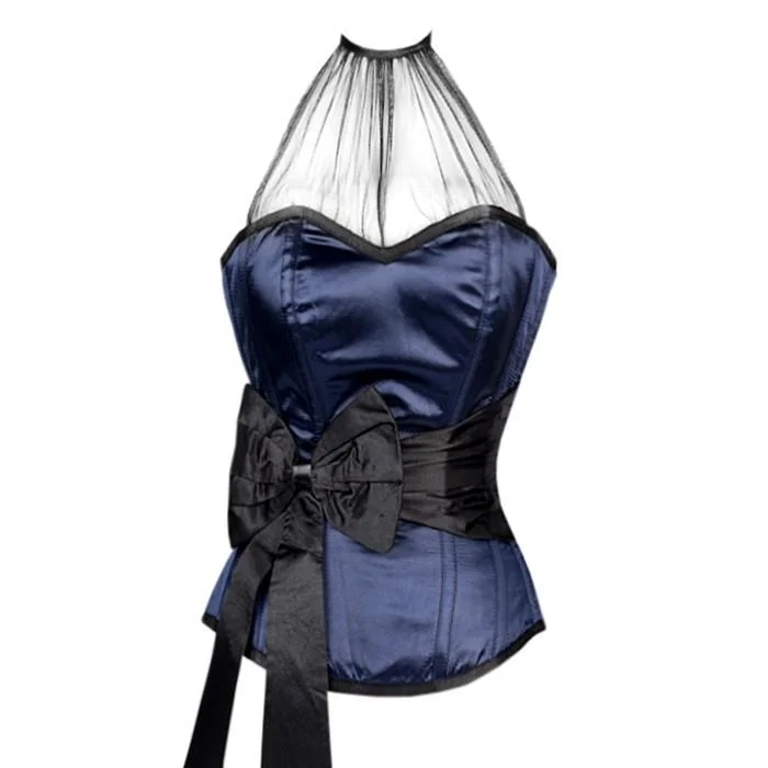 Microfiber corsets for a lightweight optionAsante Blue Overbust Corset With Black Sash Microfiber corsets for a lightweight optionAsante Blue Overbust Corset With Black Sash