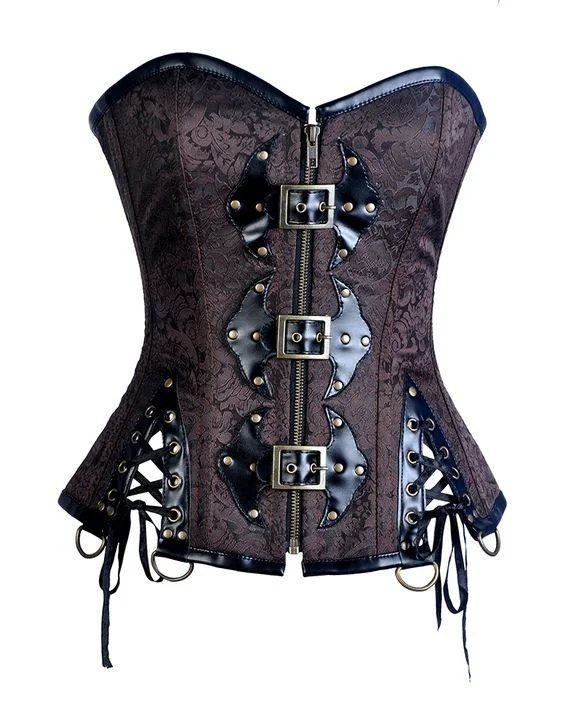Pastel - colored corsets for a soft and feminine appealDwayne Black and Brown Steampunk Corset Pastel - colored corsets for a soft and feminine appealDwayne Black and Brown Steampunk Corset