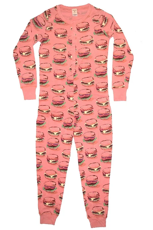 Breathable Bamboo Lingerie for Women Burger Time Union Suit