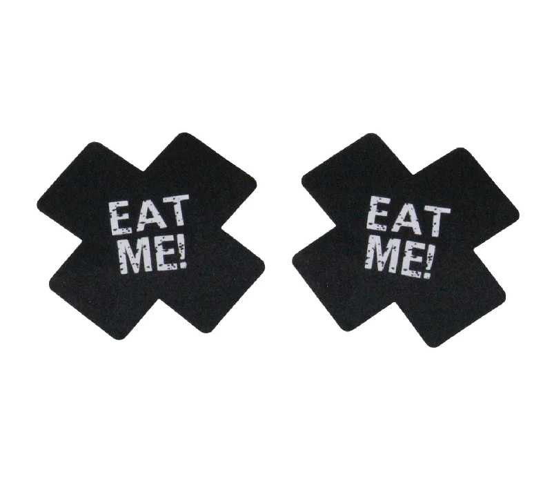 Vintage Inspired Lingerie for Women Love in Leather EAT ME Satin Cross Reusable Nipple Pasties Vintage Inspired Lingerie for Women Love in Leather EAT ME Satin Cross Reusable Nipple Pasties
