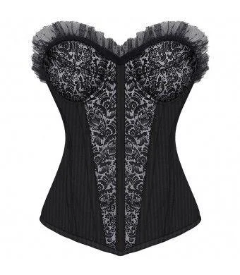 Brocade bustiers with a rich and textured appearanceVelma Gothic Overbust Fashion Corset With Cups Brocade bustiers with a rich and textured appearanceVelma Gothic Overbust Fashion Corset With Cups