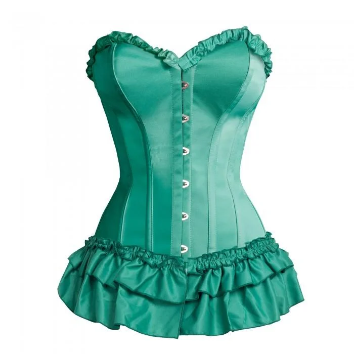 Waist - training corsets for long - term figure shapingRafael Green Peplum & Gathered Trims Corset Waist - training corsets for long - term figure shapingRafael Green Peplum & Gathered Trims Corset