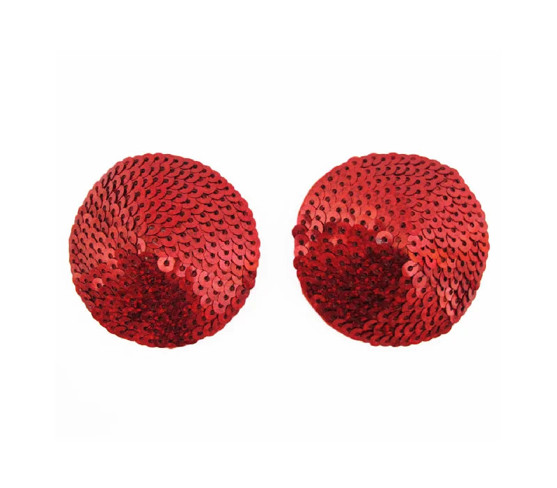 Women's Thermal Lingerie for Cold Weather Love in Leather Burlesque Series Round Sequin Reusable Nipple Pasties Red Women's Thermal Lingerie for Cold Weather Love in Leather Burlesque Series Round Sequin Reusable Nipple Pasties Red