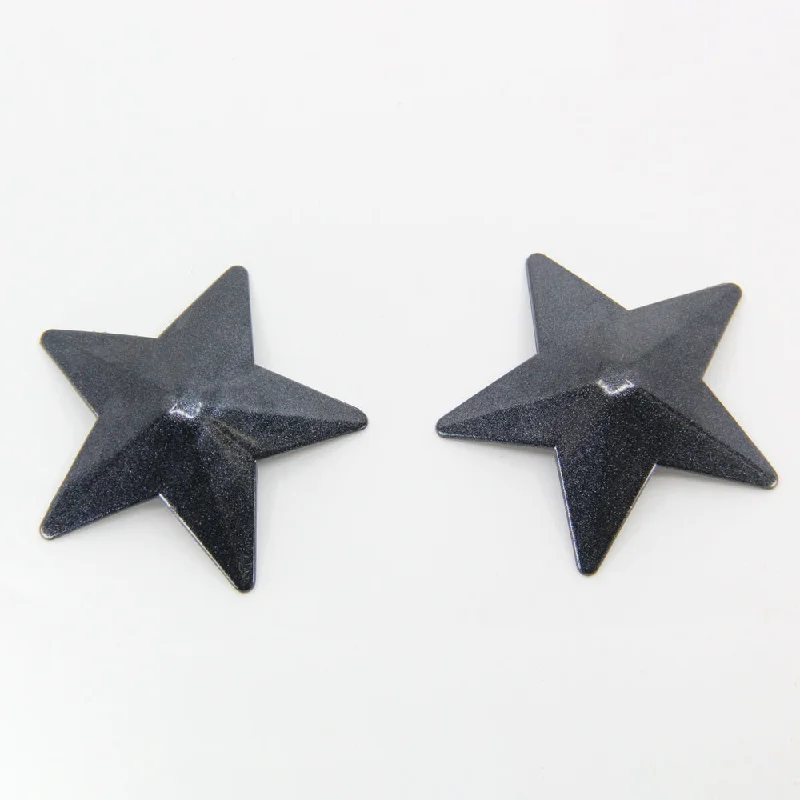 Breathable Bamboo Lingerie for Women Love in Leather Burlesque Series Star Shaped Metallic Nipple Pasties Reusable Black Nipple Pasties