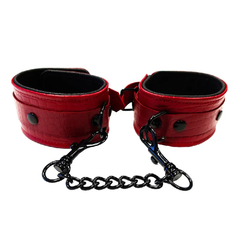 Women's Everyday Wear Lingerie Rouge Garments Leather Croc Print Wrist Cuffs