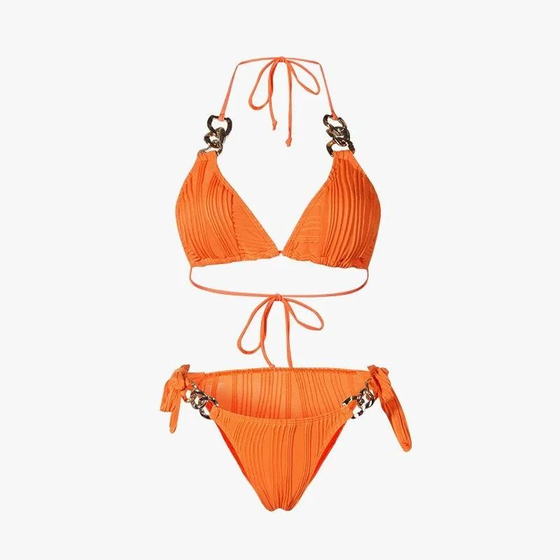 Affordable Lingerie for Women Two Piece Tie Up With Golden Rings Swimwear By Sinderella Affordable Lingerie for Women Two Piece Tie Up With Golden Rings Swimwear By Sinderella