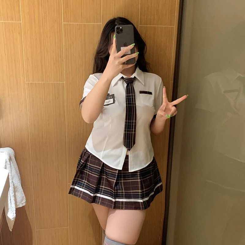 Breathable Bamboo Lingerie for Women Classroom Rebel School Girl Roleplay Lingerie