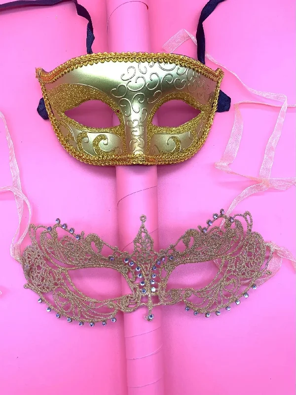 Women's Corset Style Lingerie 2pack Glitter Eye Mask