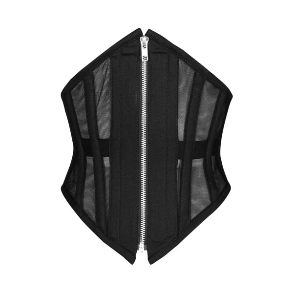 Bohemian - style corsets with tassels and embroideryThe Raven Mesh Underbust Corset in Black Bohemian - style corsets with tassels and embroideryThe Raven Mesh Underbust Corset in Black
