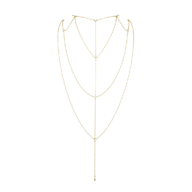 Women's Silk Lingerie Sets Bijoux Indiscrets Magnifique Back and Cleavage Chain