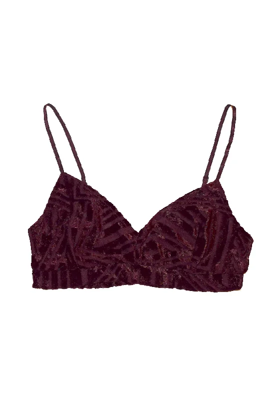 Vintage Inspired Lingerie for Women Cut Velour Bralette