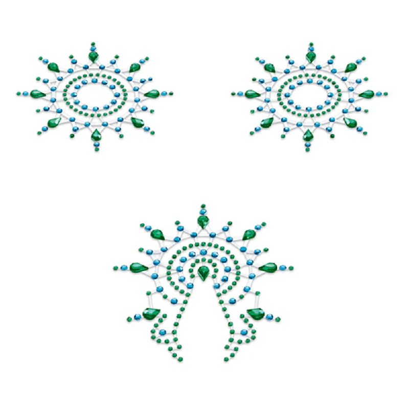Luxury Lingerie for Special Occasions Petits Joujoux Gloria Nipple And Vagina Pasties Green