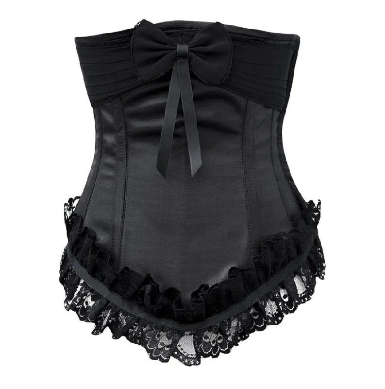 Leather bustiers for a bold and edgy lookAlanah Black Satin Underbust With Lace & Bow Leather bustiers for a bold and edgy lookAlanah Black Satin Underbust With Lace & Bow