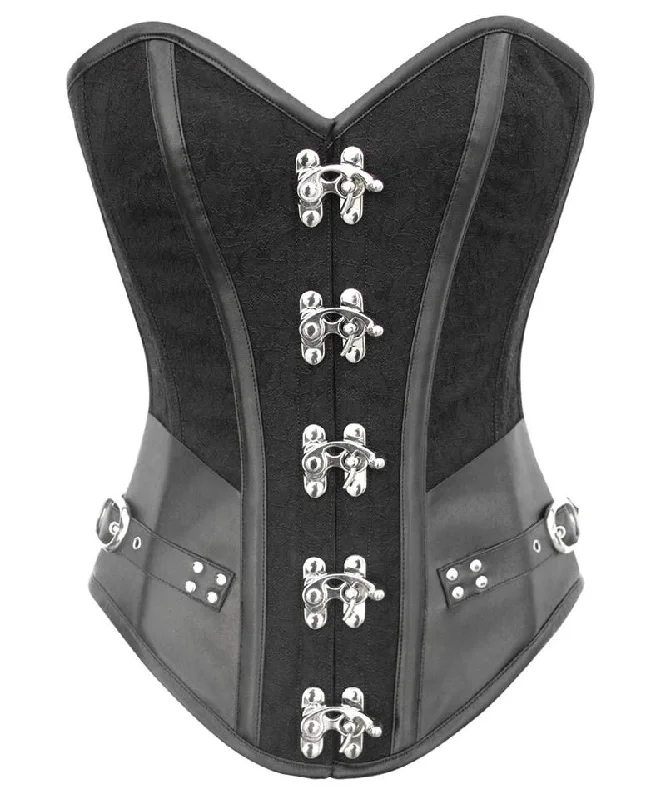 Sports - influenced bustiers with mesh panelsShenae Instant Shape Steampunk Overbust Corset with Curved Hem Sports - influenced bustiers with mesh panelsShenae Instant Shape Steampunk Overbust Corset with Curved Hem