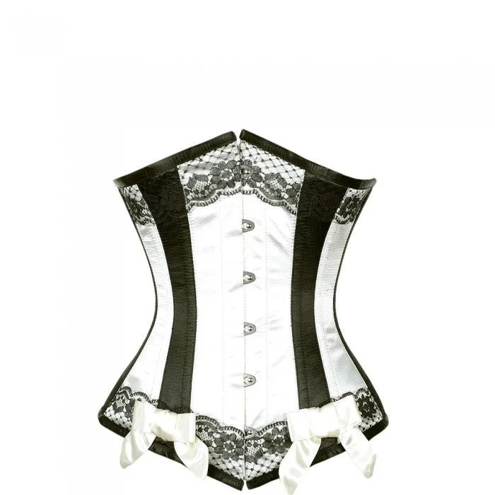 Sports - influenced bustiers with mesh panelsBruyne Ivory Satin Underbust With Black Panels Sports - influenced bustiers with mesh panelsBruyne Ivory Satin Underbust With Black Panels