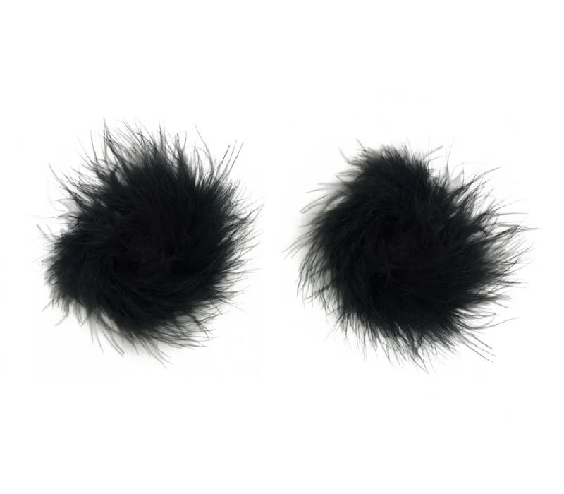 Eco-Friendly Organic Lingerie for Women Love in Leather Burlesque Series Round Marabou Fluff Reusable Nipple Pasties Black Fluffy Pasties Eco-Friendly Organic Lingerie for Women Love in Leather Burlesque Series Round Marabou Fluff Reusable Nipple Pasties Black Fluffy Pasties