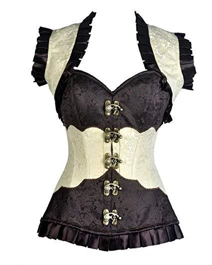 Geometric - printed bustiers for a modern and trendy lookVenice Ivory and Brown Brocade Corset and Jacket Geometric - printed bustiers for a modern and trendy lookVenice Ivory and Brown Brocade Corset and Jacket