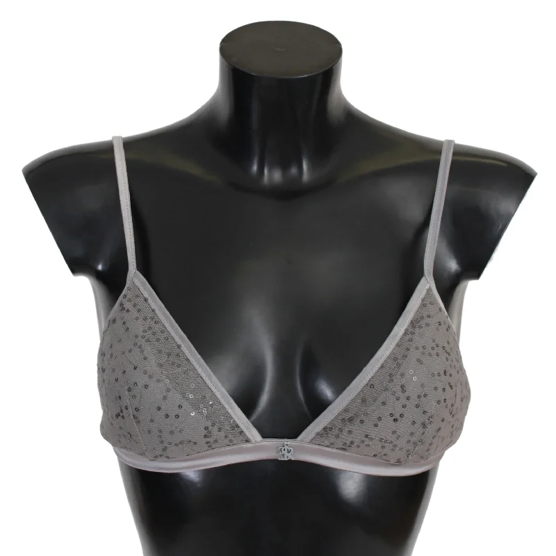 Women's Lingerie for Boudoir SessionsErmanno Scervino Nylon Sequined Triangolo Bra Women's Underwear Women's Lingerie for Boudoir SessionsErmanno Scervino Nylon Sequined Triangolo Bra Women's Underwear