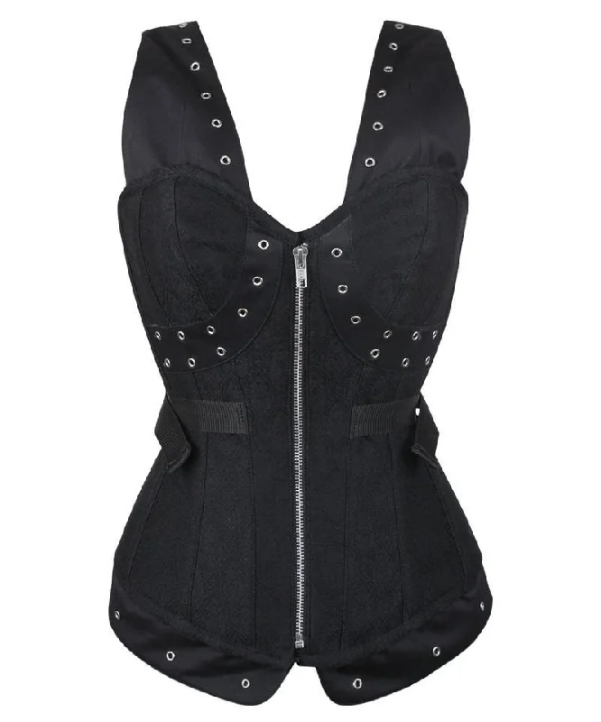 Removable - boning corsets for easy cleaningXavi Brocade Gothic Corset with Halter Straps Removable - boning corsets for easy cleaningXavi Brocade Gothic Corset with Halter Straps