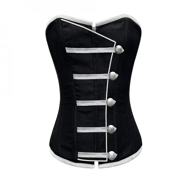 Supportive bustiers for large - busted womenSterling Black Corset With Button Down Placket Supportive bustiers for large - busted womenSterling Black Corset With Button Down Placket