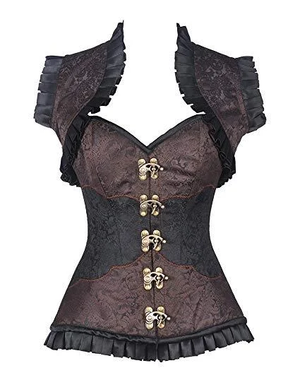 Polka - dot bustiers for a fun and retro appearanceStapp Black and Brown Brocade Corset and Jacket Polka - dot bustiers for a fun and retro appearanceStapp Black and Brown Brocade Corset and Jacket