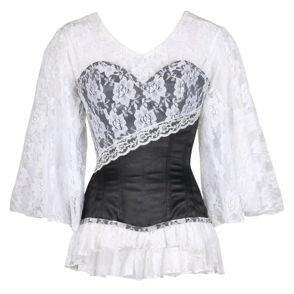 Animal - print bustiers for a wild and fierce styleDominic Laced Cloud Black Overbust Corset Animal - print bustiers for a wild and fierce styleDominic Laced Cloud Black Overbust Corset