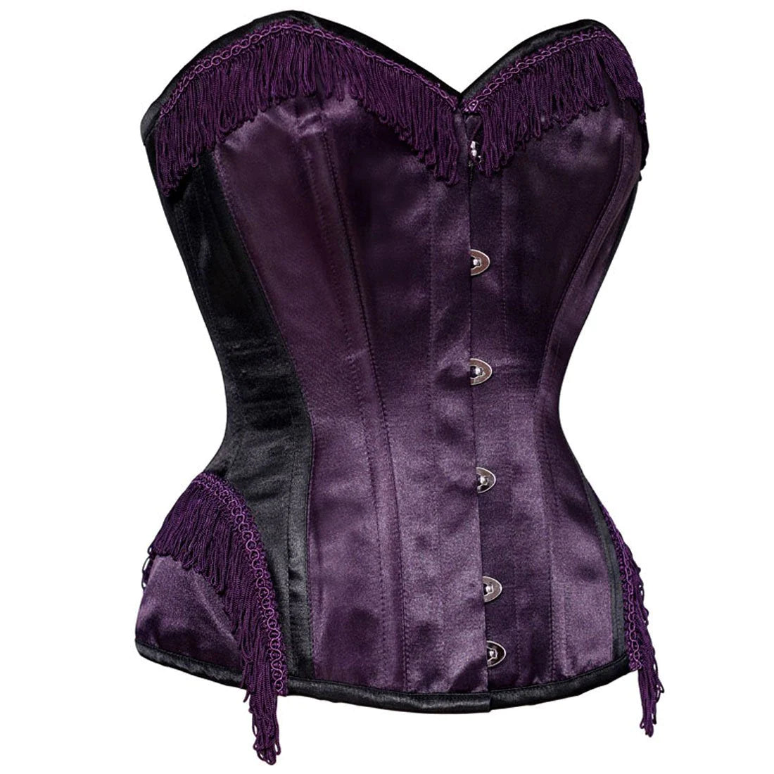 Microfiber corsets for a lightweight optionTasseled Queen Overbust Corset in Blackberry Satin Microfiber corsets for a lightweight optionTasseled Queen Overbust Corset in Blackberry Satin
