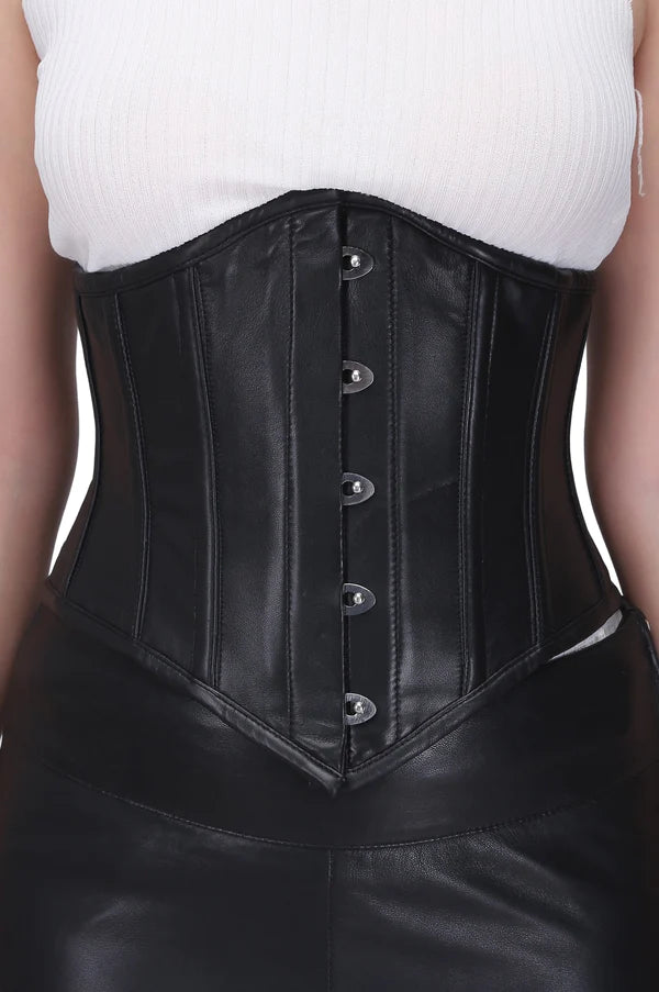 Cotton - blend bustiers for breathabilityPeak Perfection Underbust Corset in Black Leather Cotton - blend bustiers for breathabilityPeak Perfection Underbust Corset in Black Leather