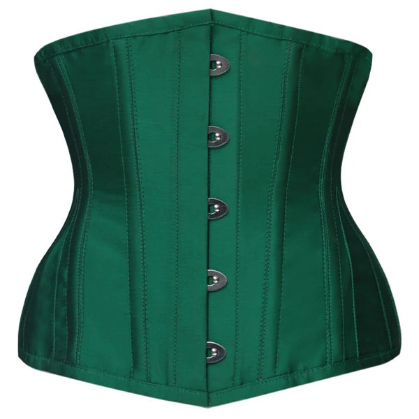 Steampunk - themed bustiers with brass accentsValor & Lore Taffeta Underbust Corset in Forest Green Steampunk - themed bustiers with brass accentsValor & Lore Taffeta Underbust Corset in Forest Green