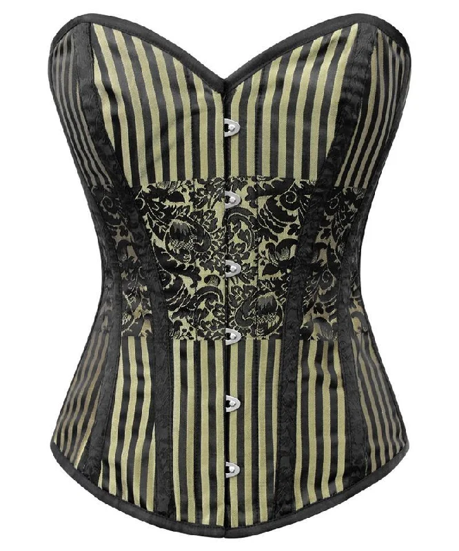 Victorian - era corsets with intricate boning detailsCalystaa Overbust Corset in Gold Brocade Victorian - era corsets with intricate boning detailsCalystaa Overbust Corset in Gold Brocade