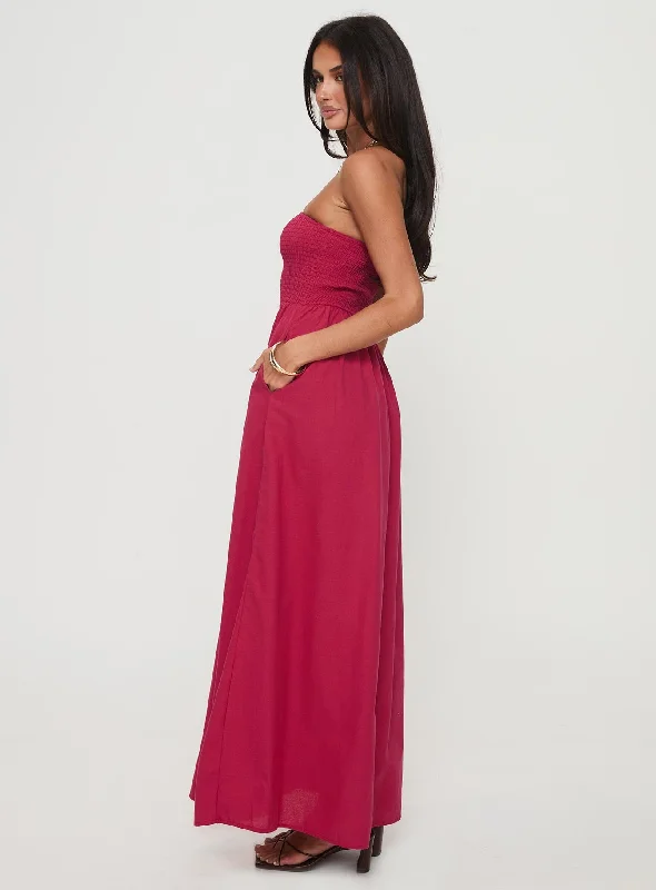 Dayona Strapless Maxi Dress Red