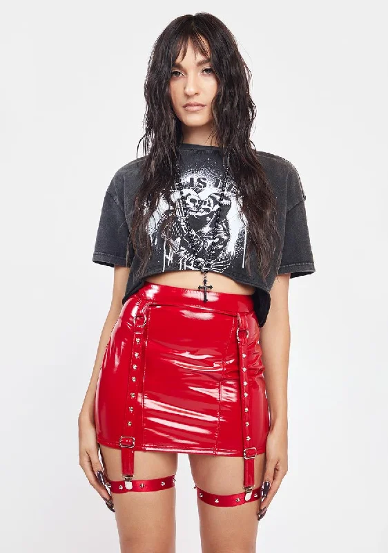 Prove Me Wrong Vinyl Mini Skirt