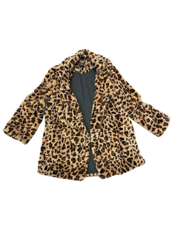 Animal Print Coat Faux Fur & Sherpa Love Tree, Size M