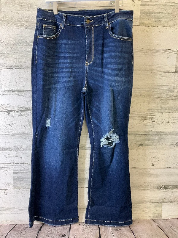 Blue Denim Jeans Boot Cut Clothes Mentor, Size 14