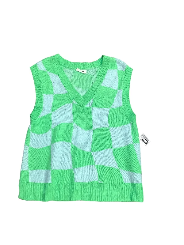 Blue Green Vest Sweater Double Zero, Size M