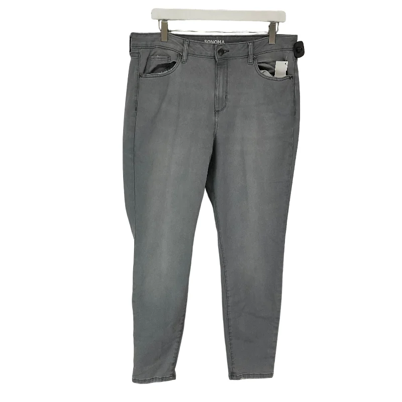 Grey Denim Jeans Skinny Sonoma, Size 16