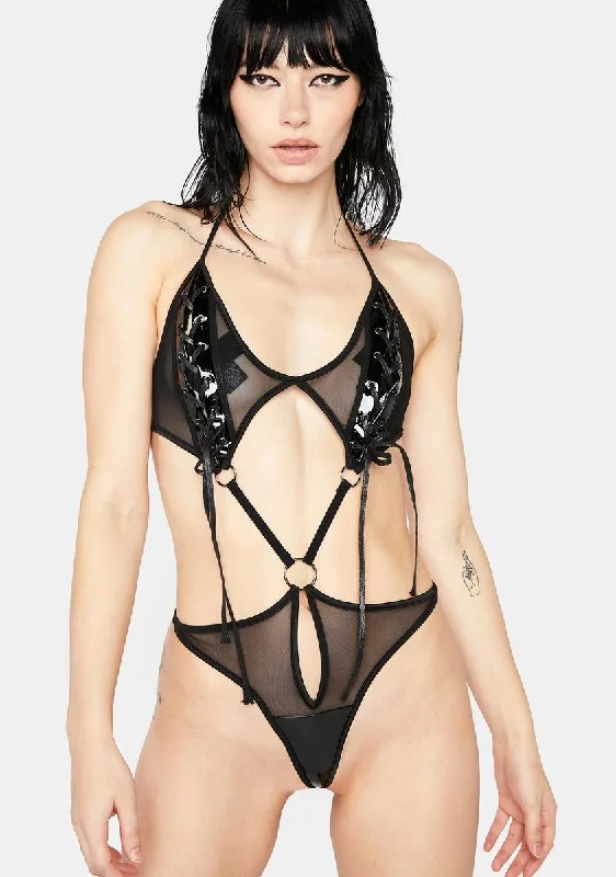 Gothic Mesh Vinyl Bodysuit