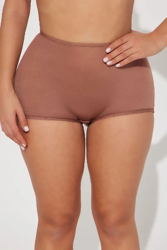 Light As A Feather Microfiber Boyshort Panty - Mocha