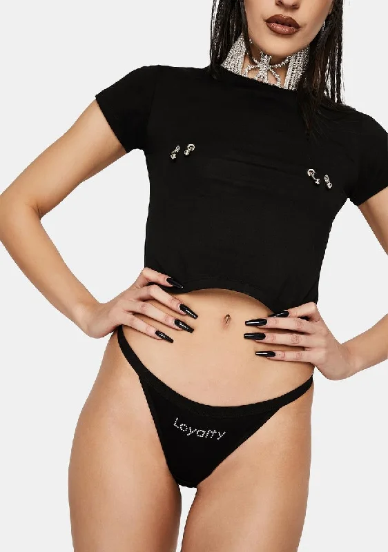 Loyalty Rhinestone Thong