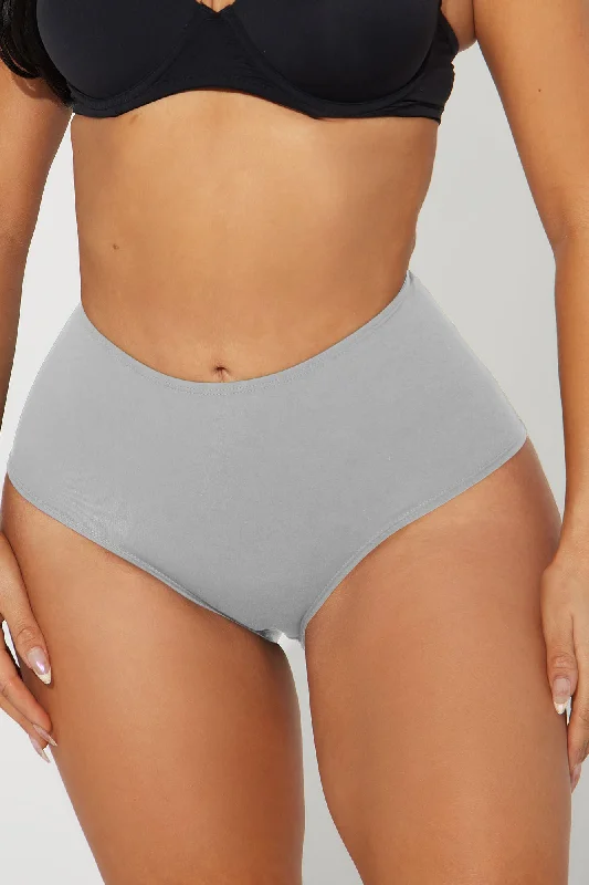 Nova Cotton Boyshort Panty - Heather Grey