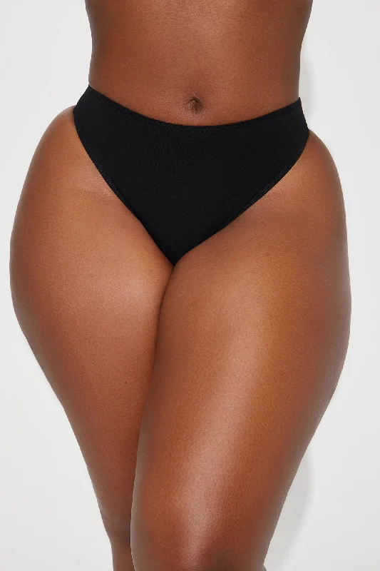 Nova Cotton High Leg Bikini Panty - Black