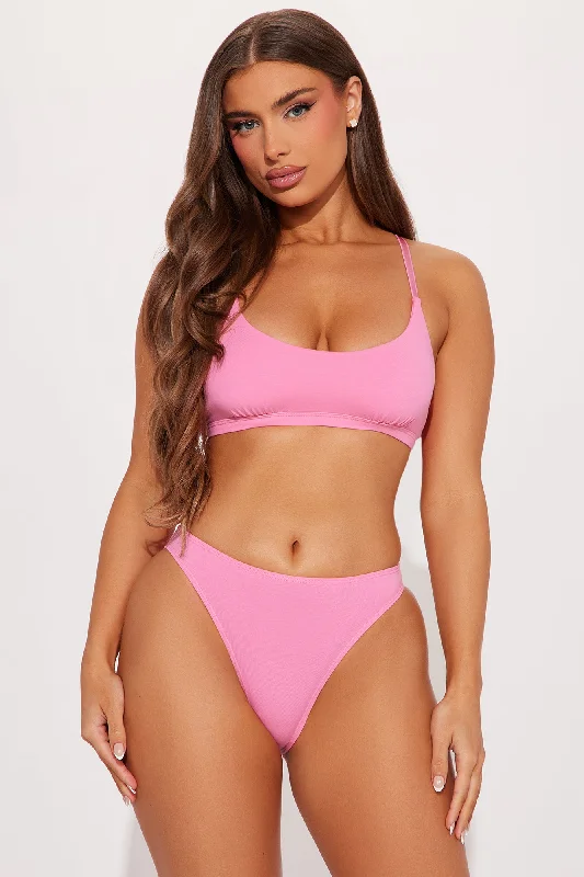 Nova Cotton High Leg Bikini Panty - Hot Pink