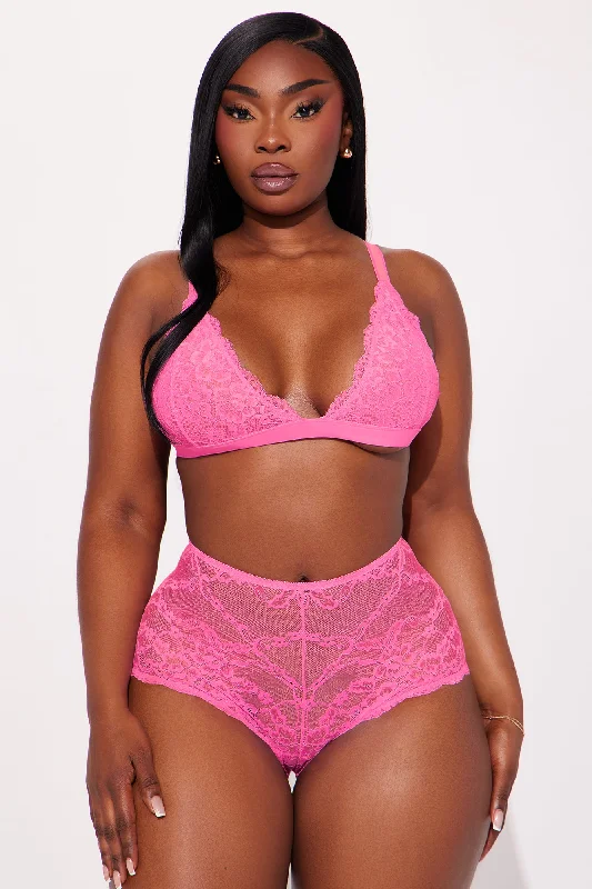 Nova Lace Boyshort Panty - Hot Pink