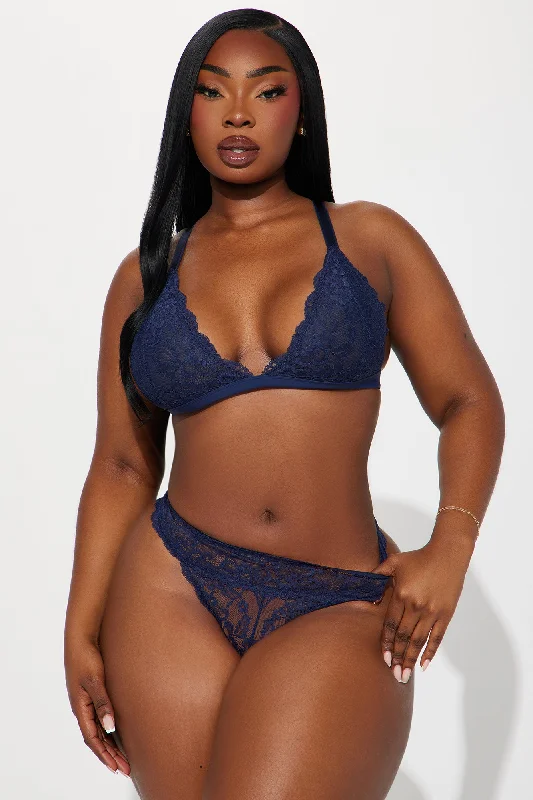 Nova Lace Thong Panty - Navy