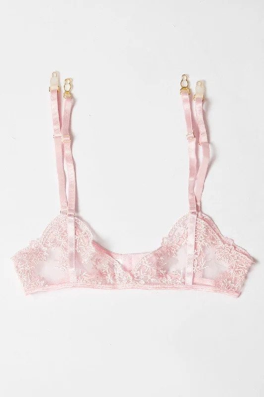 Pink Embroidery Lingerie Set