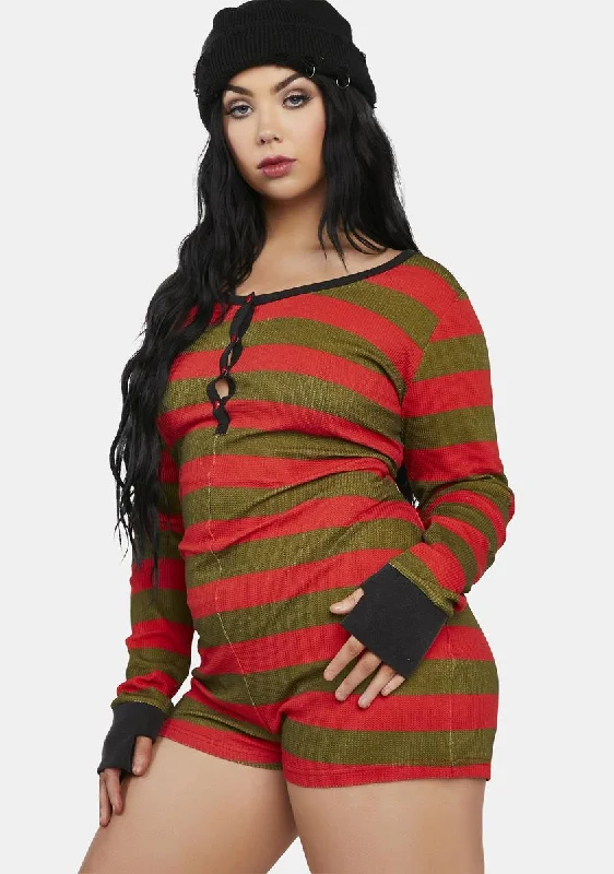 Plus Total Slasher Thermal Romper