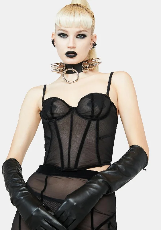 Sara Mesh Lace Up Corset