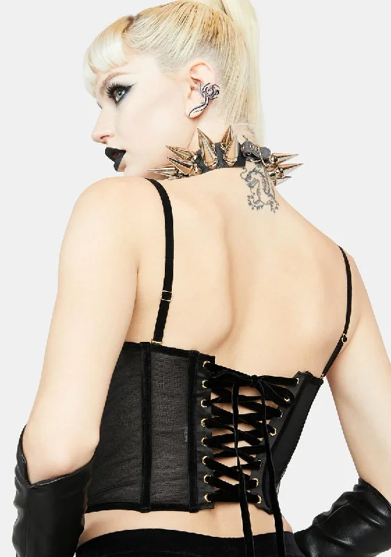 Sara Mesh Lace Up Corset