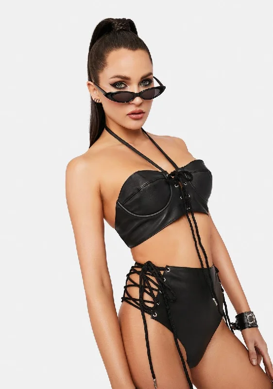 Whole Lotta Fun Lace Up Bra Top